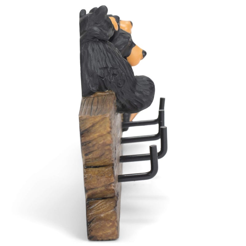 DEMDACO Black Bear Family 3.5 x 7.5 Hand-cast Resin Figurine Key Holder - Image 3